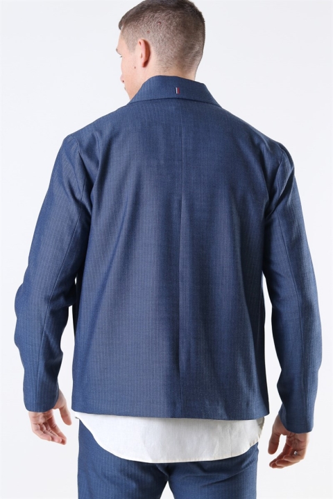 Les Deux Marseille Herringbone Jacka Dark Navy