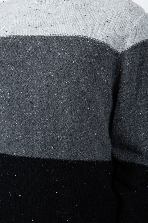 Clean Cut Copenhagen Tim O Neck Knit Grey mix