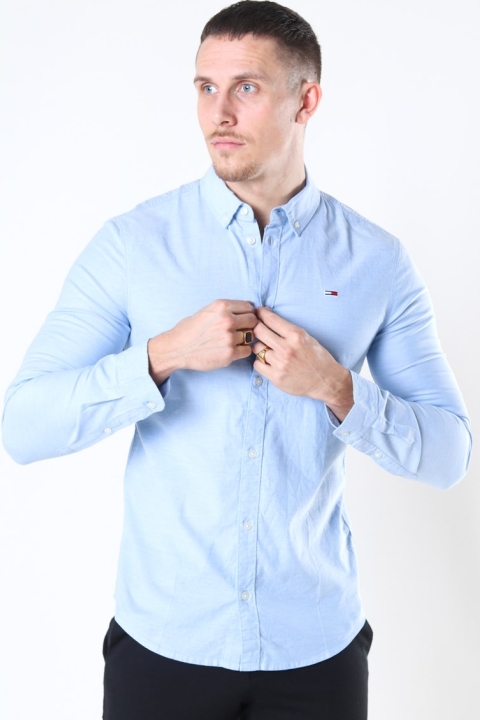 Tommy Jeans Slim Stretch Oxford Skjorta Perfume Blue