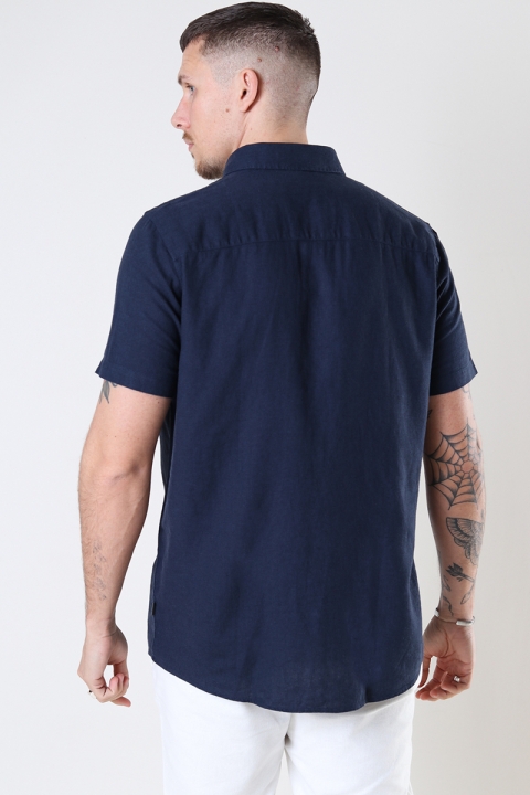 Solid Allan SS Linen Shirt Insignia Blue