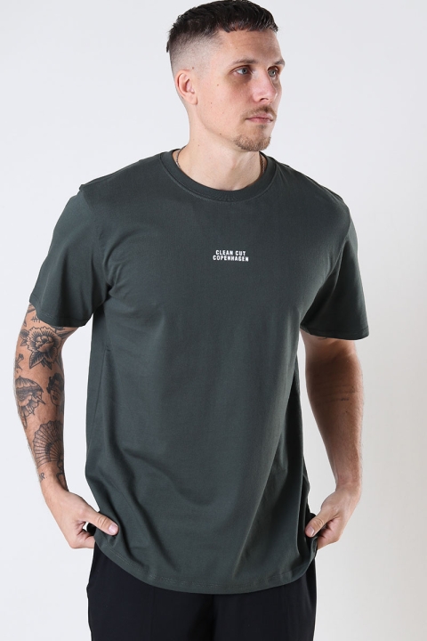 Clean Cut Copenhagen Cohen Brushed Tee SS Bottle Green