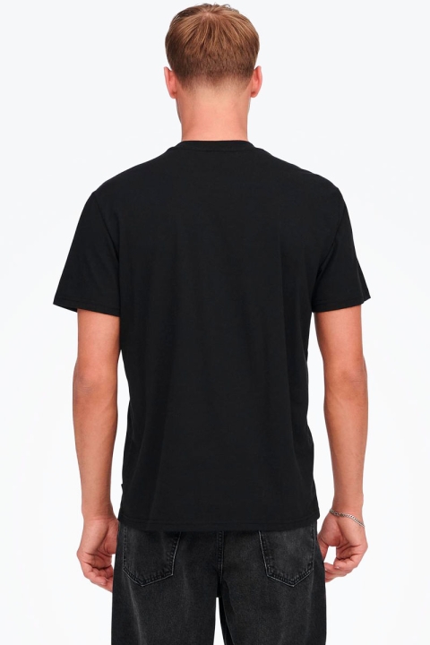 Only & Sons Onsmusk Life Reg Logo SS Tee Black