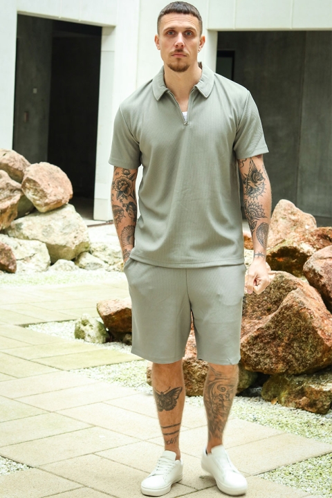 Selected Loose Plisse Shorts Vetiver