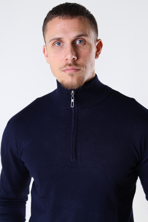 JEFF FRANKIE HALF ZIP KNIT Navy