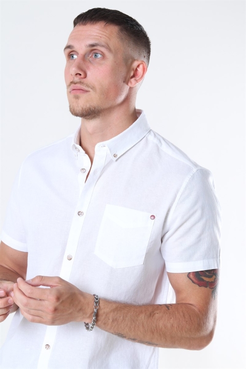 Solid Bill SS BD Lin Skjorta White