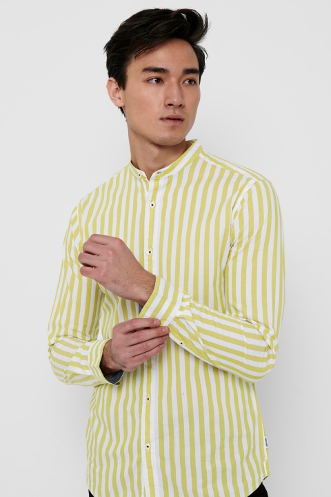 ONLY & SONS ONSMATTHEW LIFELS STRIPE MANDARINE SHIRT Antique Moss