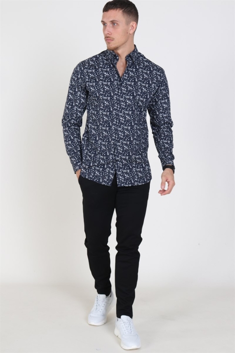 Jack & Jones Focus Paisley Skjorta Navy Blazer