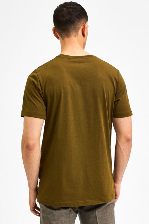 Selected SLHNORMAN SS O-NECK TEE W NOOS Dark Olive