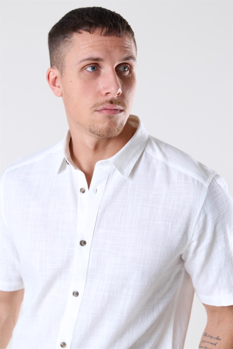 Only & Sons Slub SS Linen Look Skjorta White