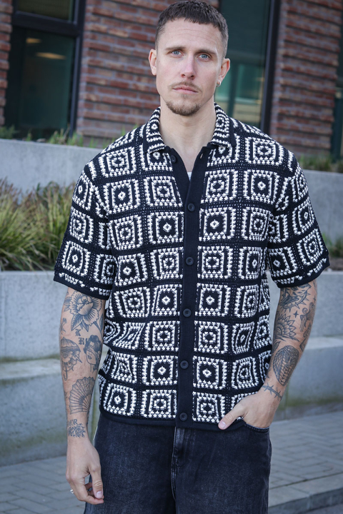 ONLY & SONS Bart Relax SS Knit Shirt Black