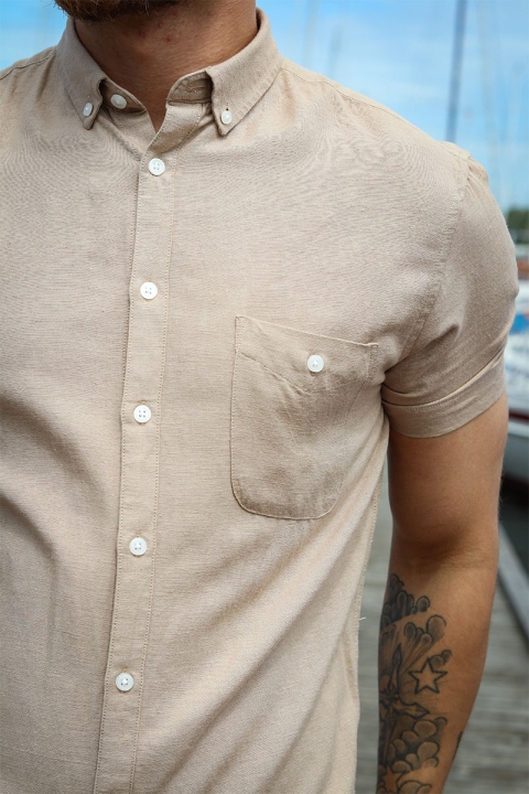 Kronstadt Johan Linen S/S shirt Sand