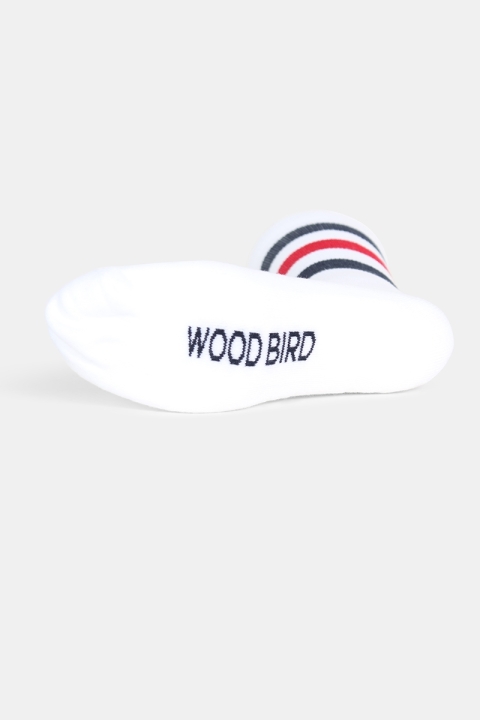 WoodBird Tennis Strumpor White/Navy/Red