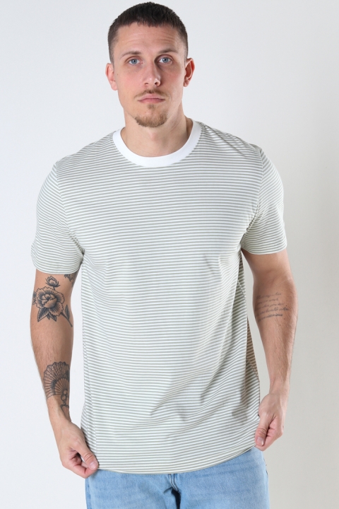 Selected SLHCOLTON STRIPE SS O-NECK TEE M Tea