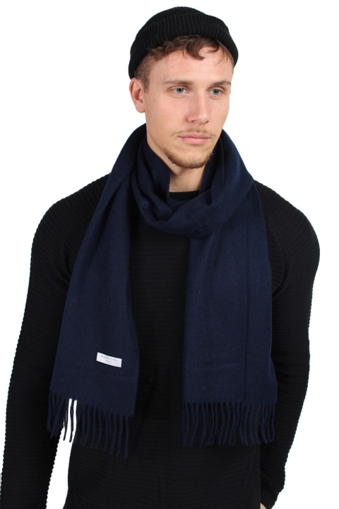 Selected Tope Wool Scarf Dark Navy