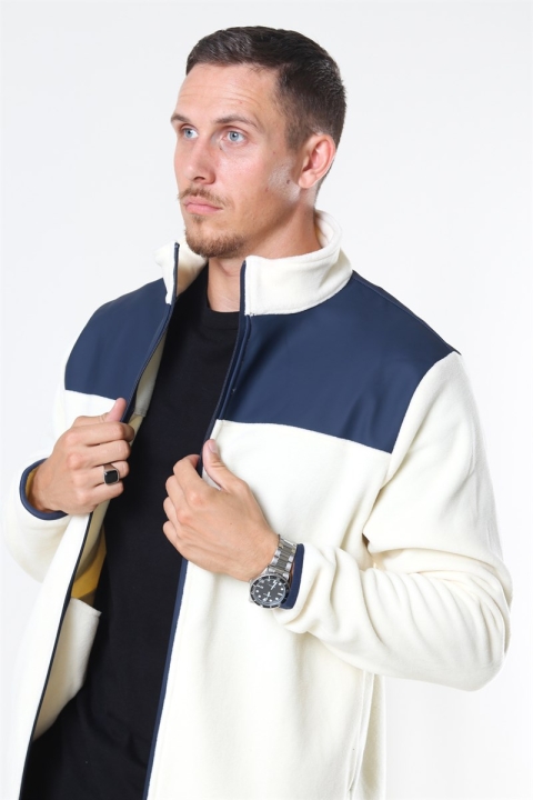 Rains Fleece Zip Puller Jacka Off White