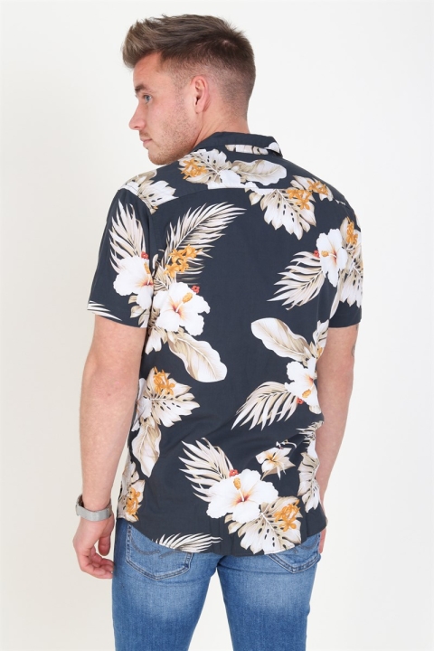 Jack & Jones JPRHAWAII Resort Shirt S/S AOP Black