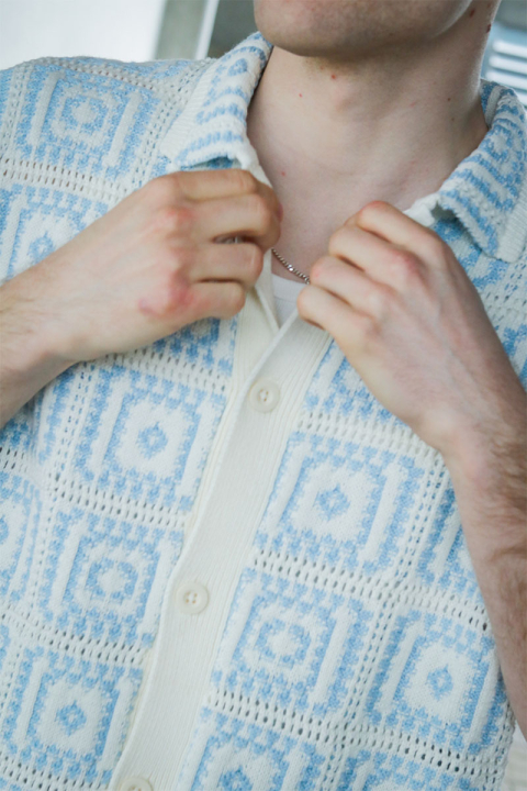 ONLY & SONS Bart Relaxed Fit SS Knit Shirt Egret
