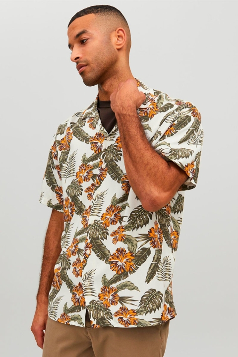 Jack & Jones Jeff Resort Floral Shirt SS Cloud Dancer