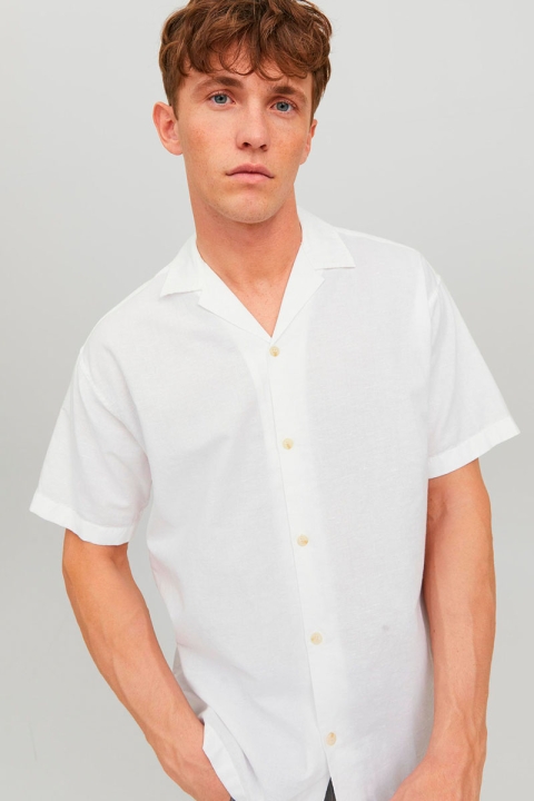 Jack & Jones Summer Linen Resort Shirt SS White