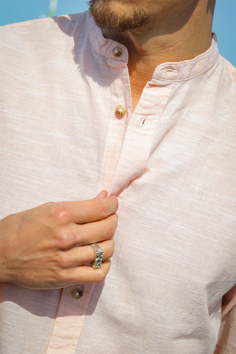 Jack & Jones Summer Band Shirt LS Peach Parfait