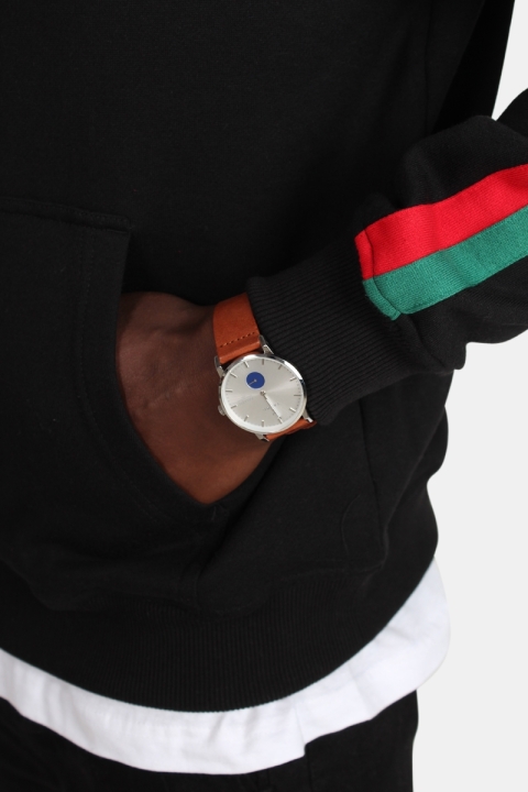 Klockaban Classics Stripe Shoulder Hoodie Black/ Fire Red/ Green