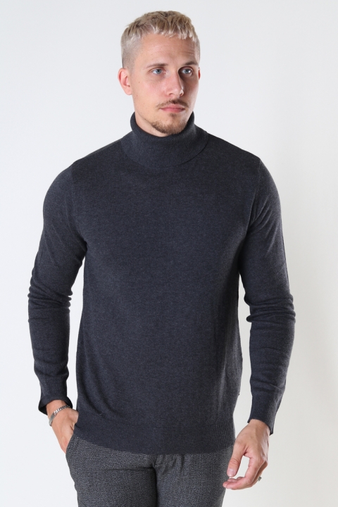 Jack & Jones EMIL KNIT ROLL NECK Dark Grey Melange