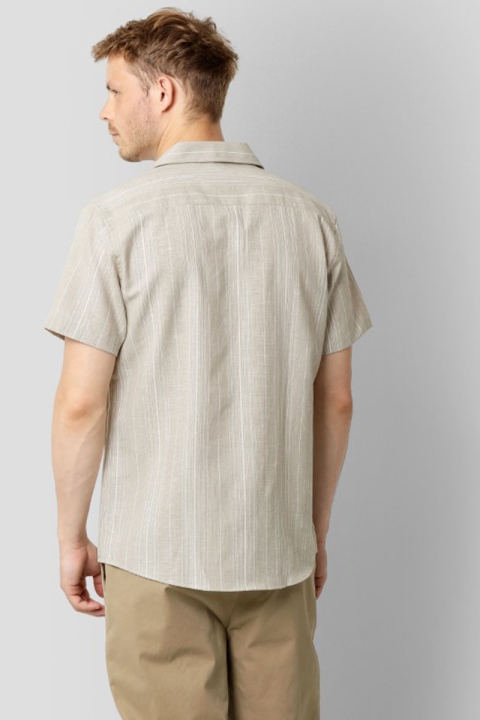 Clean Cut Copenhagen Bowling Jason Shirt SS Ecru/Sand