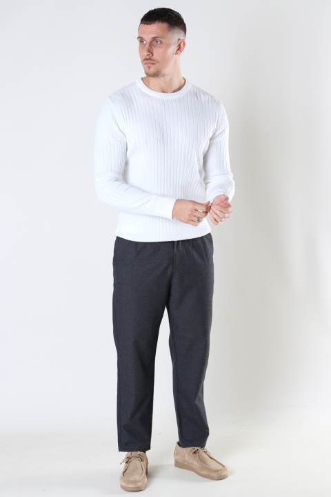 Kronstadt Jacksen rib crew knit Off White