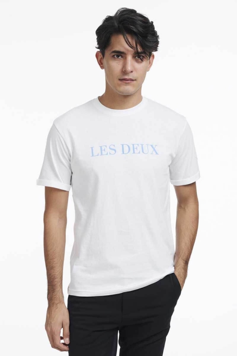 Les Deux T-shirt White Placid Blue