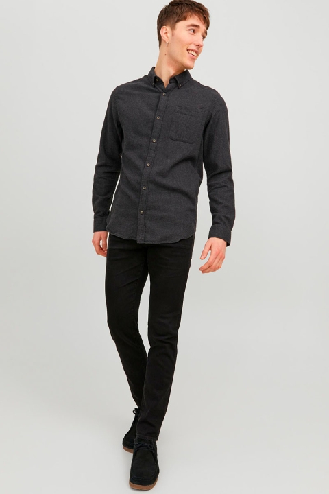 Jack & Jones Classic Melange Shirt L/S Dark Grey Melange