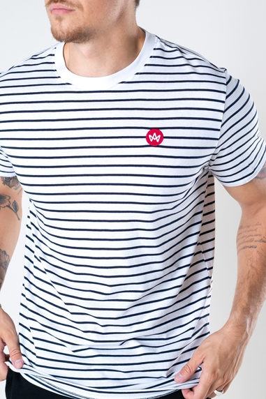 Kronstadt Timmi Organic/Recycled striped tee White / Navy