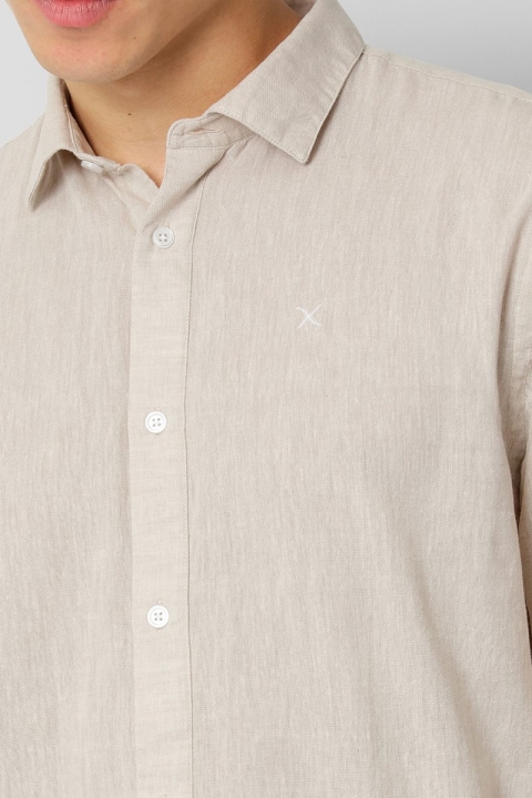 Clean Cut Copenhagen Jamie Cotton Linen Shirt LS Sand Melange