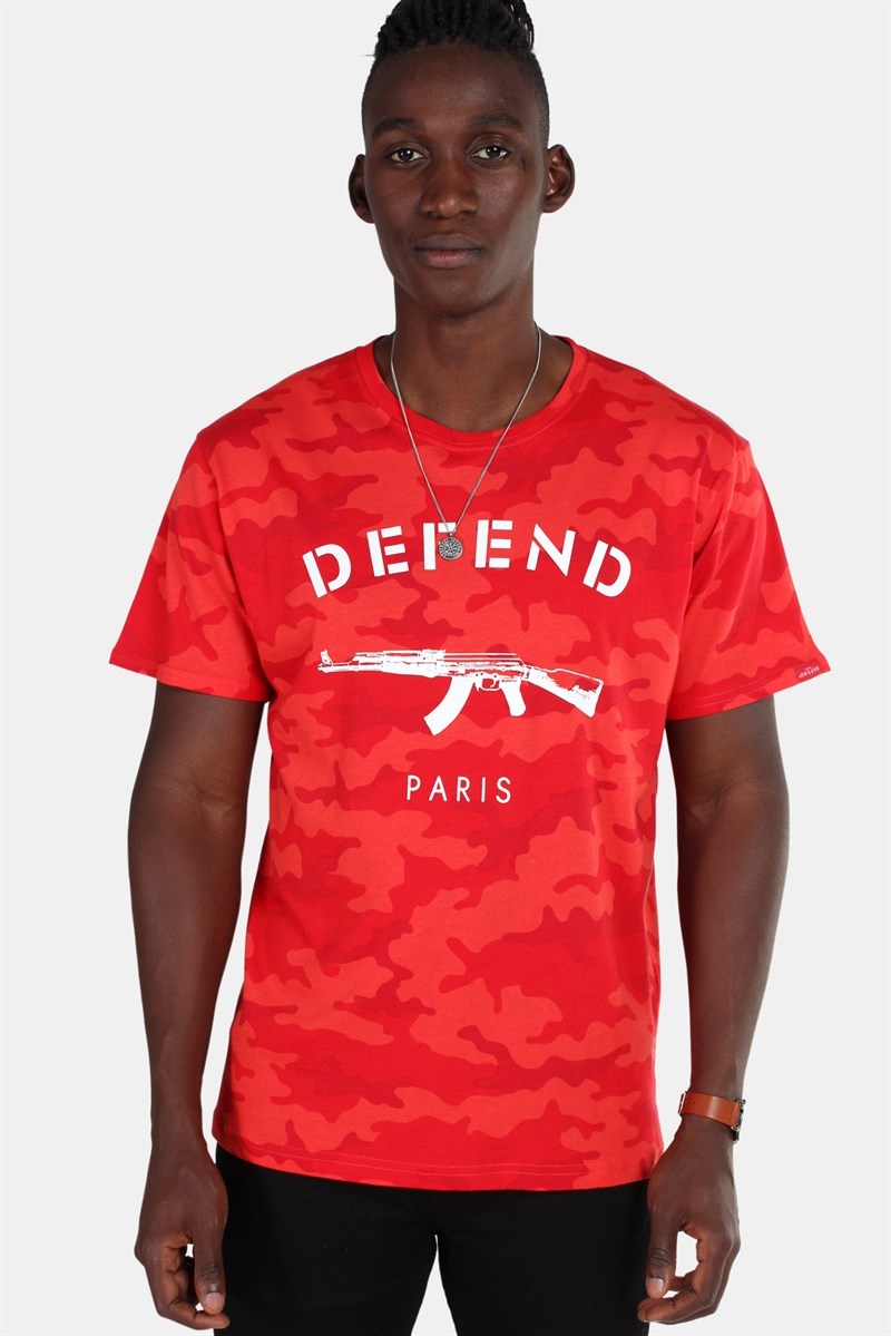 Defend Paris NB T shirt Camo Red