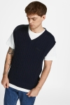 Jack & Jones JORNEO KNIT CABLE VEST Navy Blazer