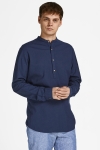 Jack & Jones JPRBLASUMMER HALF PLACKET SHIRT L/S SN Navy Blazer