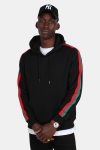 Klockaban Classics Stripe Shoulder Hoodie Black/ Fire Red/ Green