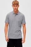 Selected DANTE SS POLO Medium Grey Melange