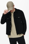 ONLY & SONS MILLERD SOLID WOOL OVERSHIRT Black