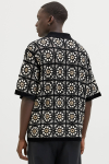 Jack & Jones Cartagena Crochet Knit Polo Black
