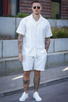 ONLY & SONS Latham Resort Linen Structure Shirt Cloud Dancer