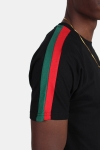 TB2059 Stripe Shoulder Raglan T-shirt Black/Firered/Green