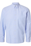 Selected Slim Sun Linen Shirt LS Cashmere Blue / White