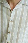 ONLY & SONS Trev Regular SS Structure Stripe Shirt Vintage Khaki