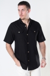 Denim project DP Linen ss shirt 001 Black