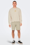 ONLY & SONS Mark Cotton Linen Shorts Chinchilla