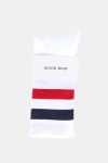 WoodBird Tennis Strumpor White/Navy/Red