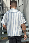 Jack & Jones Enzo Stripe Resort Shirt SS White