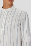 Clean Cut Copenhagen Bob Striped Mao Shirt L/S Ecru