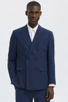 Selected Oasis Linen DB Blazer Dark Navy