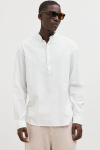 Jack & Jones Summer Half Placket Shirt Ls White